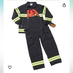 Firefighter Costume by Aeromax, size 2/3 INCLUDES HAT, COAT, OVERALLS